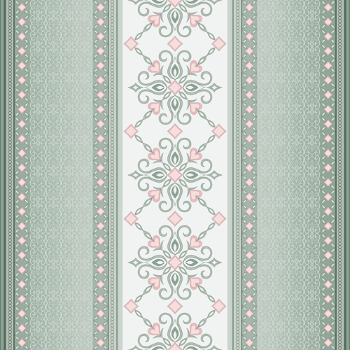 Decorative seamless border on green background vector