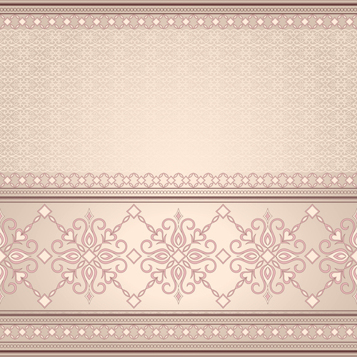 Decorative seamless border on light beige background vector