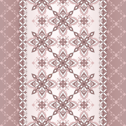 Decorative seamless white brown border on beige brown background vector