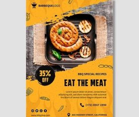 Delicious barbeque poster template vector