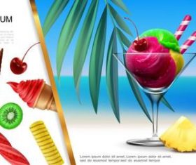 Delicious cold drink flyer vector
