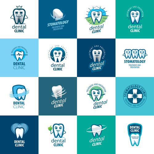 Dental clinic icon collection vector