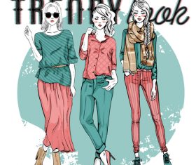 Different fashion style illustration vector