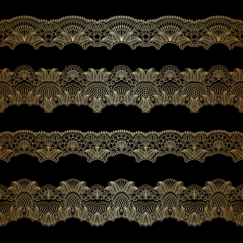 Different shapes lace decorative pattern vector