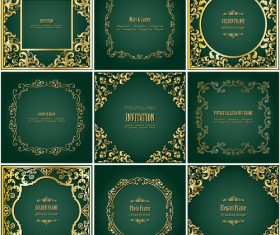 Different style Invitation cards with gold decor vector