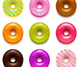 Donuts icons realistic vector