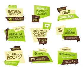 Eco food tags set vector