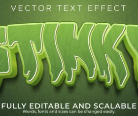 Editable green font 3d vector