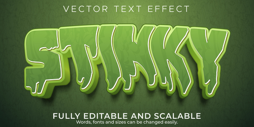 Editable green font 3d vector