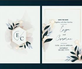 Elegant wedding invitation card design vector