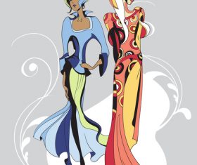 Ethnic fashion style illustration vector