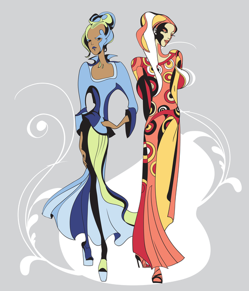Ethnic fashion style illustration vector