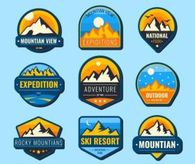Expedition adventure symbols vector set