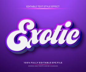 Exqtie editable font 3d vector