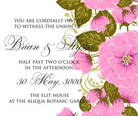 Exquisite wedding invitation card vector