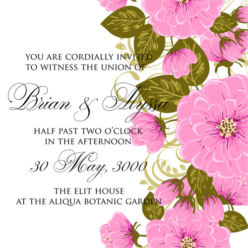Exquisite wedding invitation card vector
