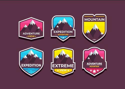 Extreme adventure symbols vector set