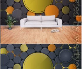 Fashion stereo geometric TV background wall vector illustration
