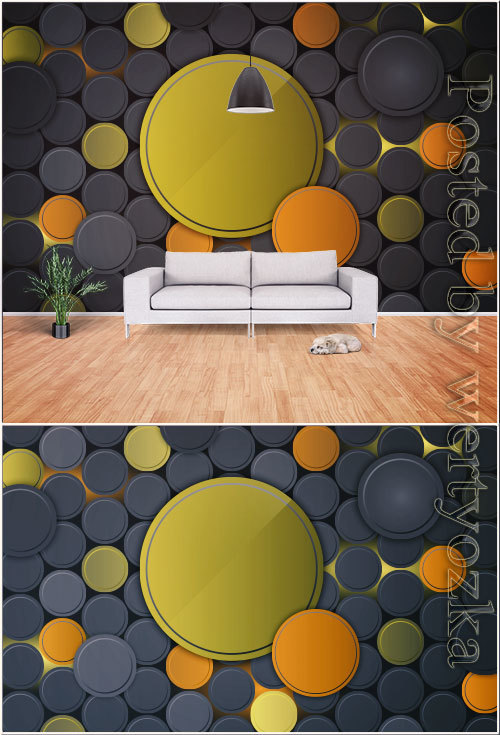 Fashion stereo geometric TV background wall vector illustration