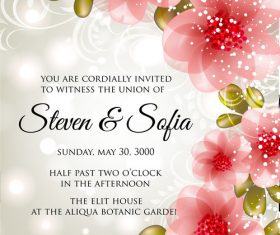 Fashion wedding invitation card vector