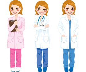 Female doctor cartoon character vector