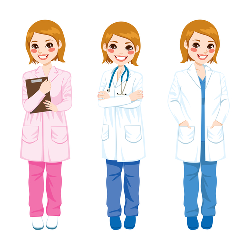 Female doctor cartoon character vector