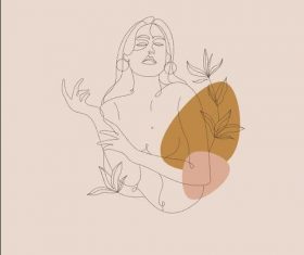 Female line sketch vector
