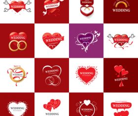 Festive wedding icon vector