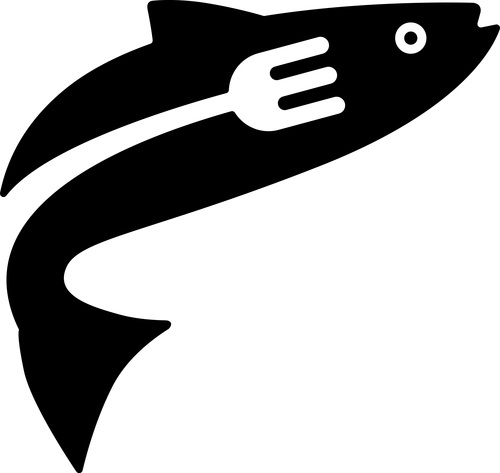 Fish fork restaurant logo vector
