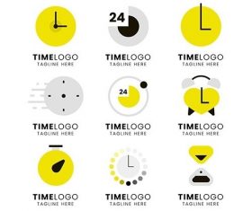 Flat design time logos vector