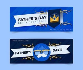 Flat fathers day banners set vector