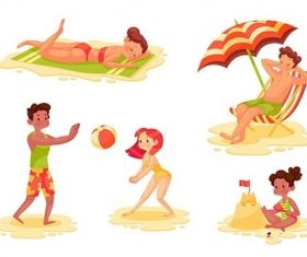 Flat summer scenes vector