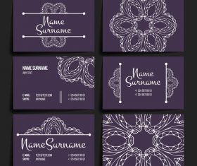 Floral pattern company business card vector