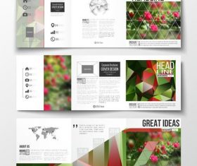 Flower background business brochure template vector
