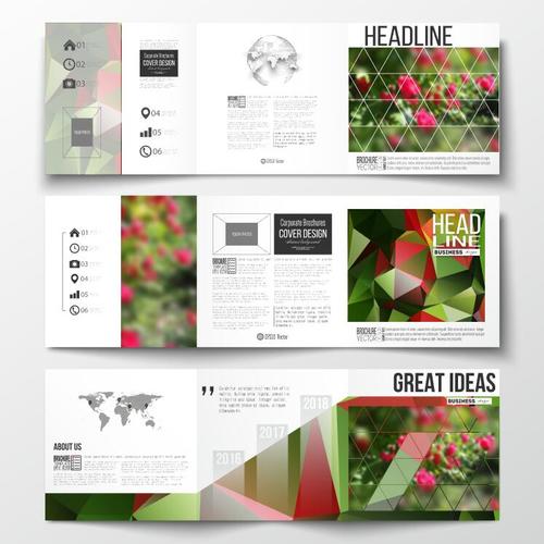 Flower background business brochure template vector