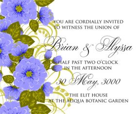 Flower decoration wedding invitation card vector