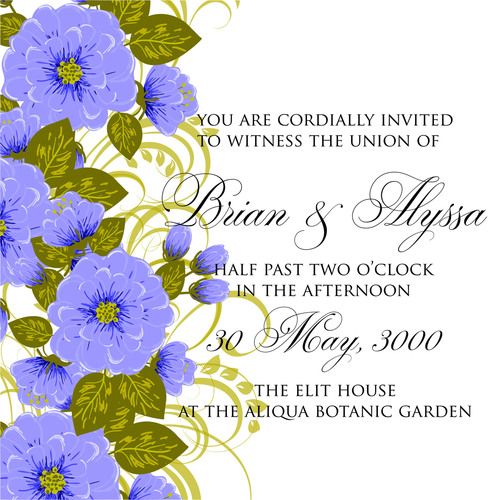 Flower decoration wedding invitation card vector