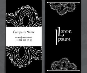 Flower silhouette pattern company business card vector