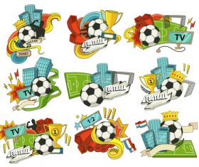 Football backgrounds and elements in vector