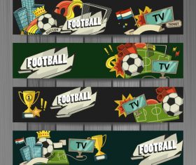 Football cartoon illustration banner vector