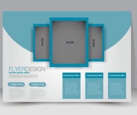 Frame blue business advertising template vector