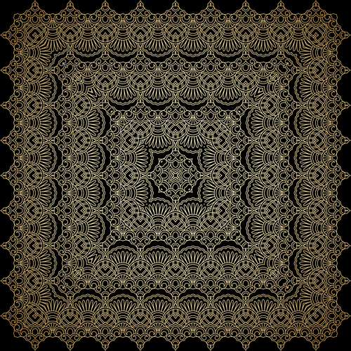 Frame lace ornament pattern vector
