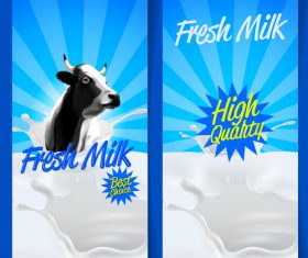 Fresh milk banner vector