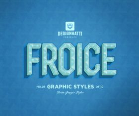 Froice graphic styles text styles vector