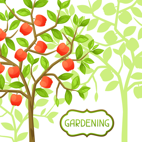Fruit tree illustration vector free download