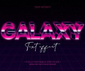 Galaxy 3d font editable text style effect vector