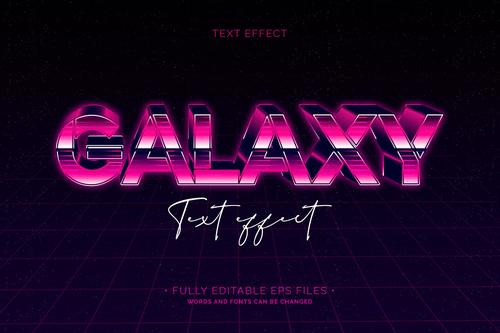 Galaxy 3d font editable text style effect vector