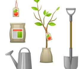 Gardening with tools vector