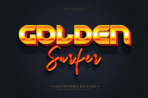 Gdlden 3d font editable text style effect vector