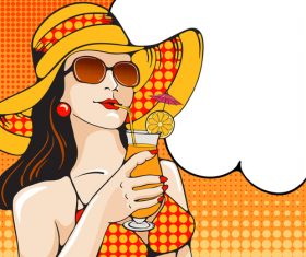 Girl beach illustration vector